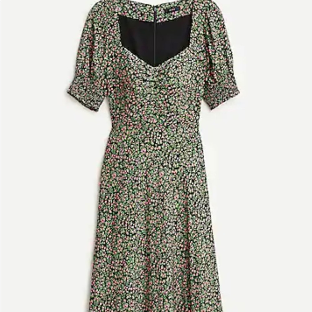 Jcrew smocked sleeve floral midi dress, size 4